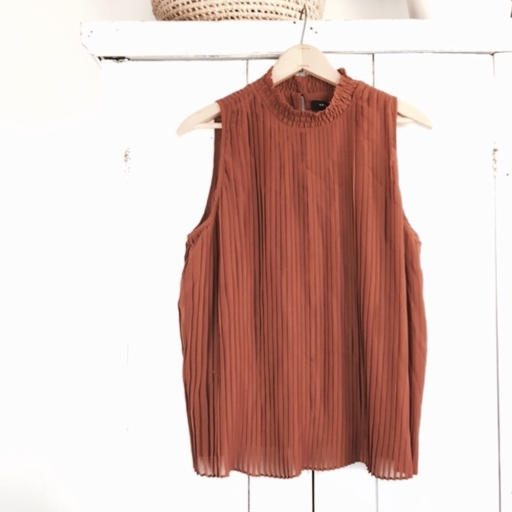 Rust Orange New Look Pleated Tank - image 4